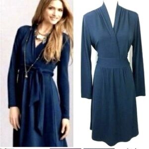 CAbi 227 Chelsey Faux Wrap Dress Teal Blue Size M